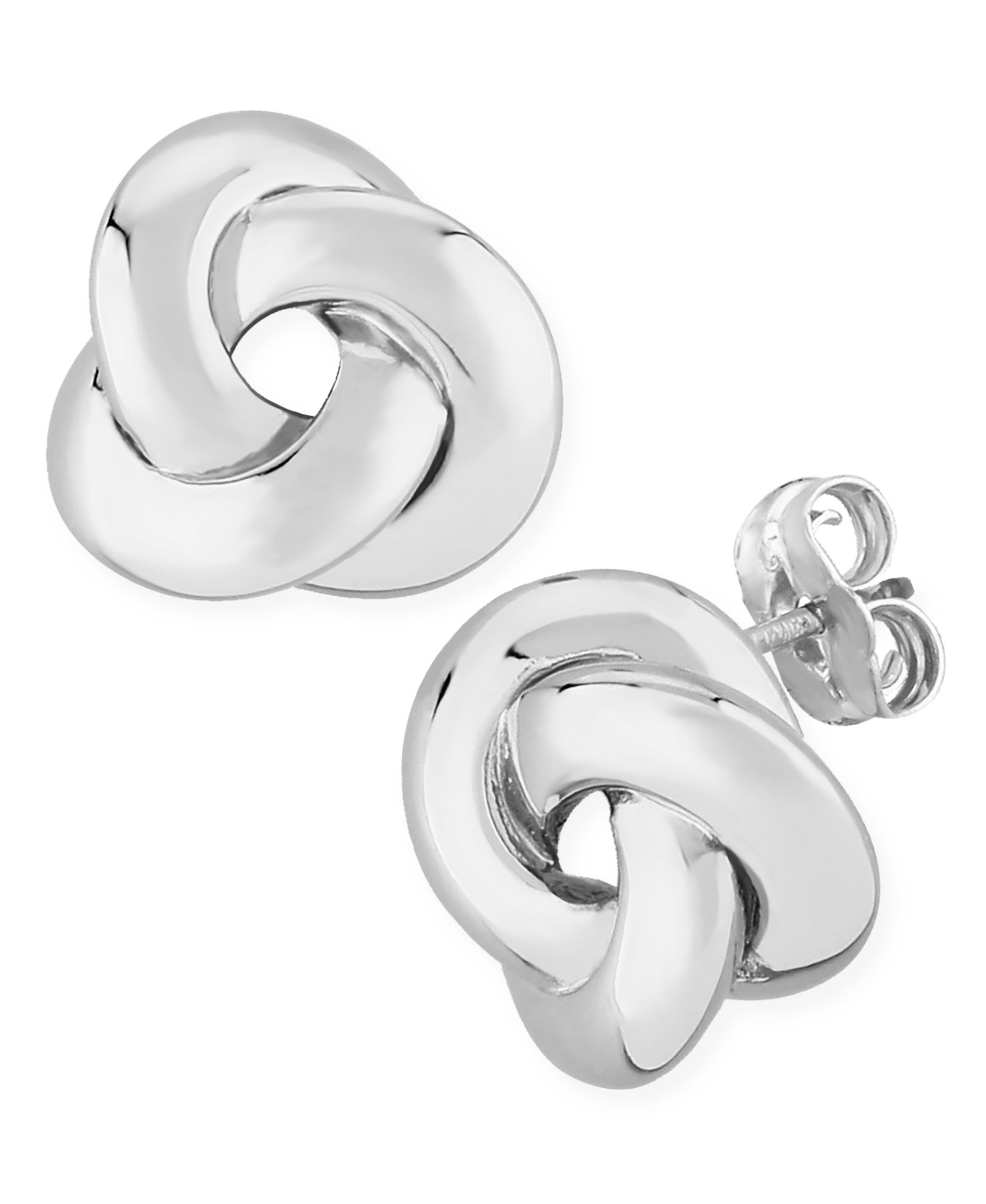 Серьги-гвоздики Knife Edge Knot в белом золоте 14k