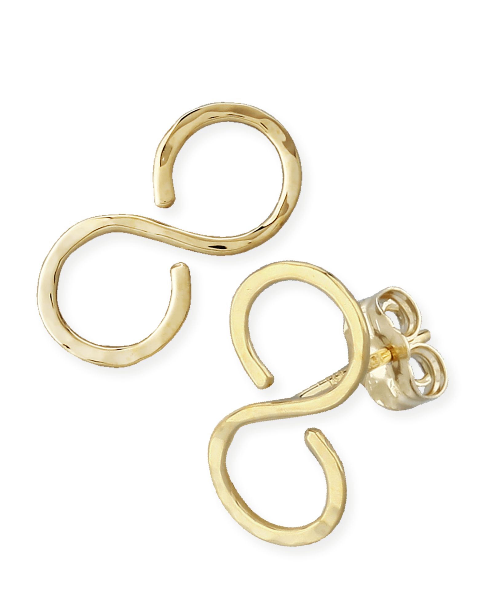 Hammered Infinity серьги-гвоздики 14k Gold