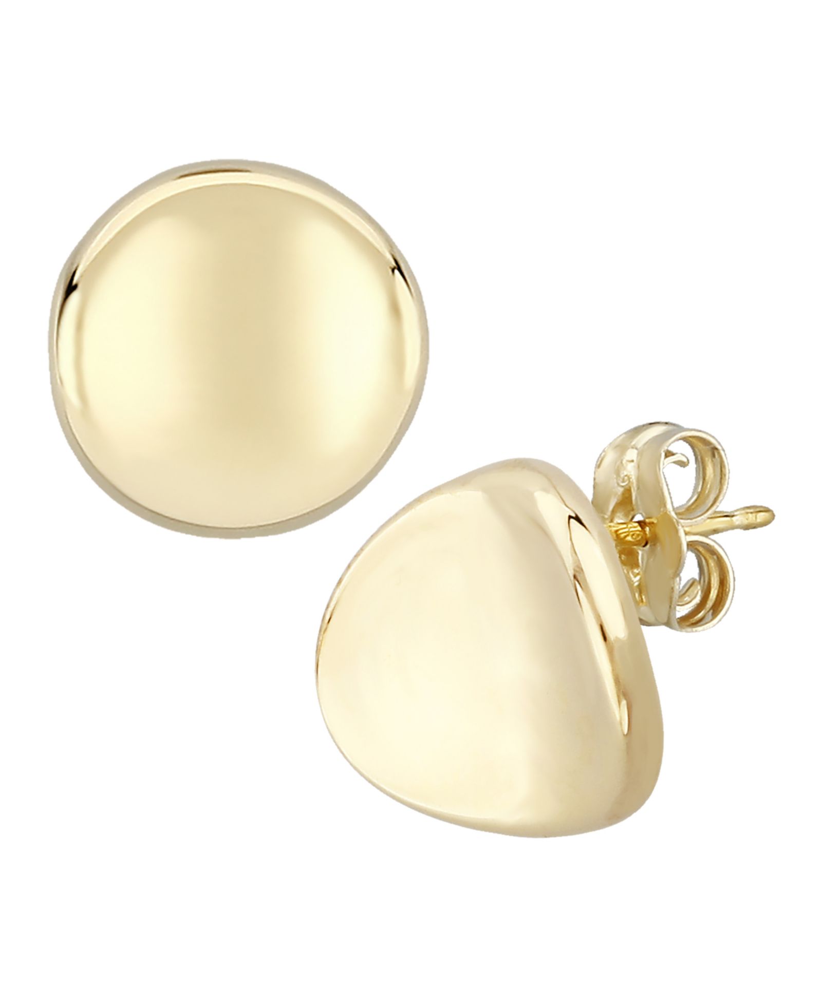 Macy's Серьги-гвоздики Dapped Disc, 14k желтое, белое или розовое золото (10mm)