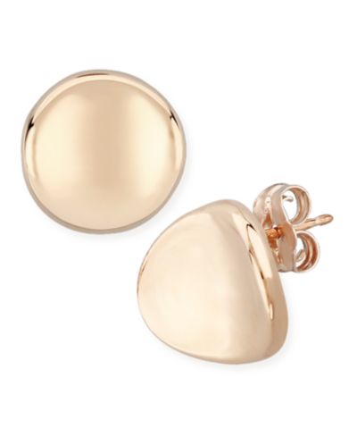 Macy's Серьги-гвоздики Dapped Disc, 14k желтое, белое или розовое золото (10mm)