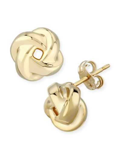 Набор серьги-гвоздики Love Knot в золоте 14k (8mm)