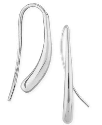 Fluid Teardrop Earrings Set in 14k White or Yellow Gold