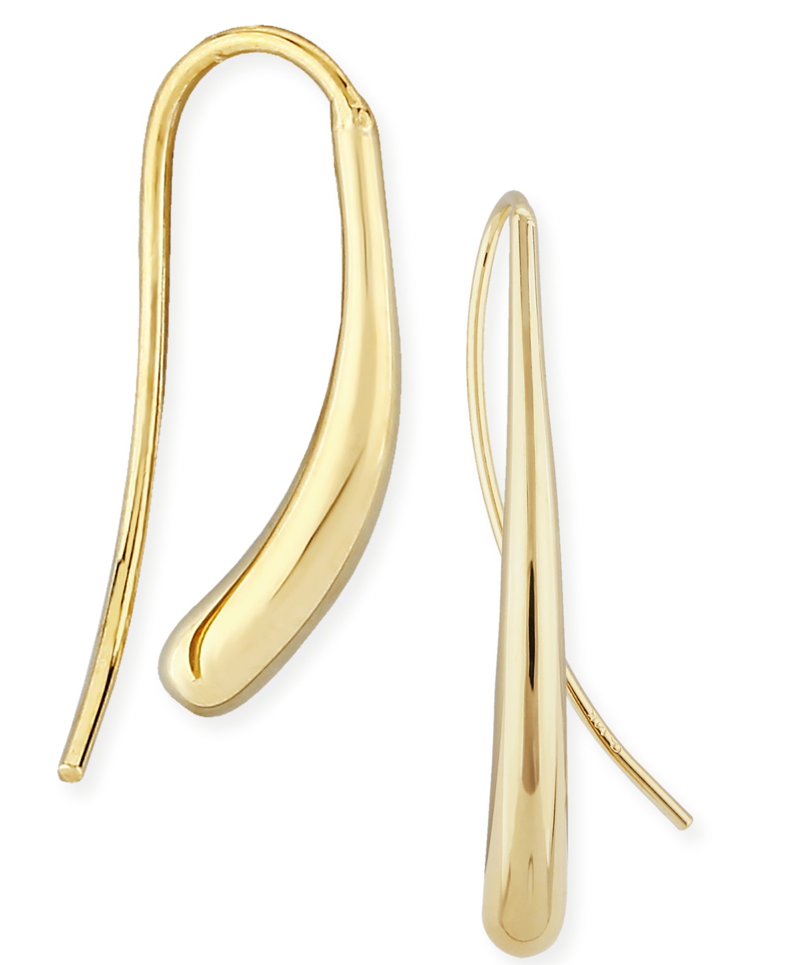Серьги-подвески Fluid Teardrop в 14k White or Yellow Gold