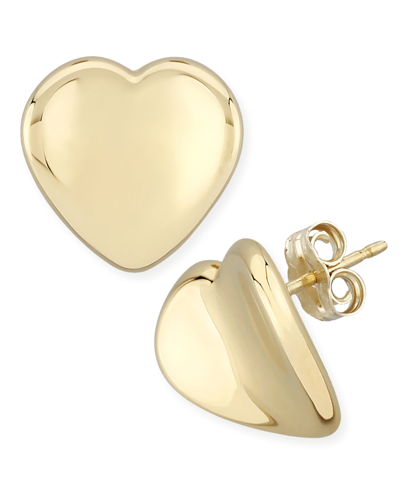 Серьги-гвоздики Dapped Heart в 14k Gold