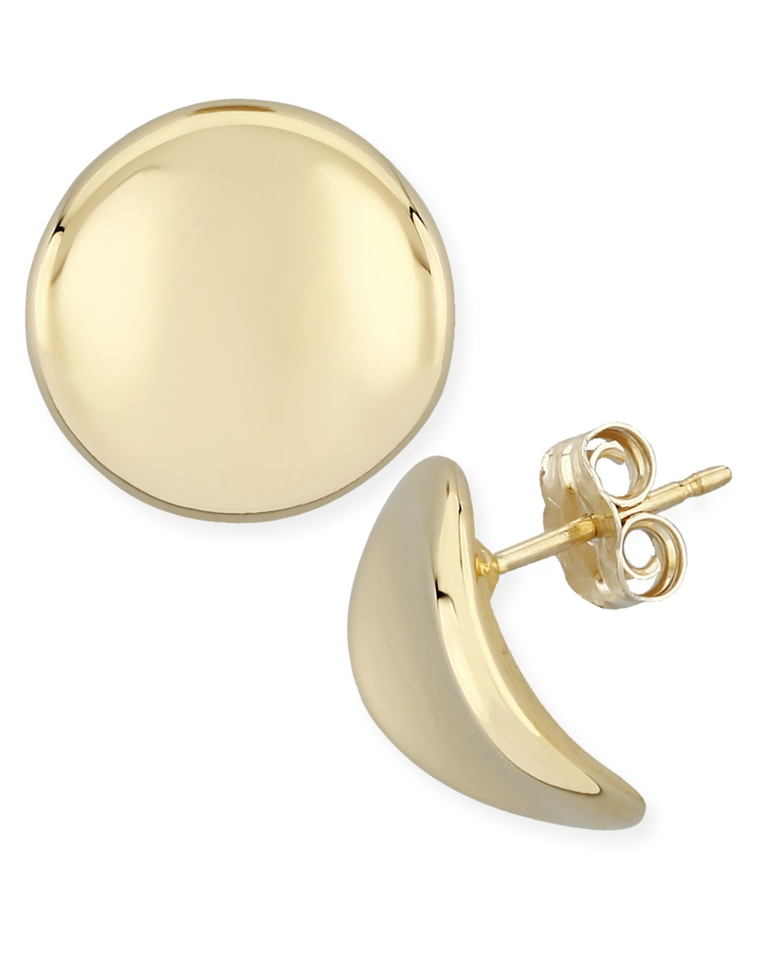 Комплект серьг-гвоздик Dapped Disc из золота 14k (14mm)