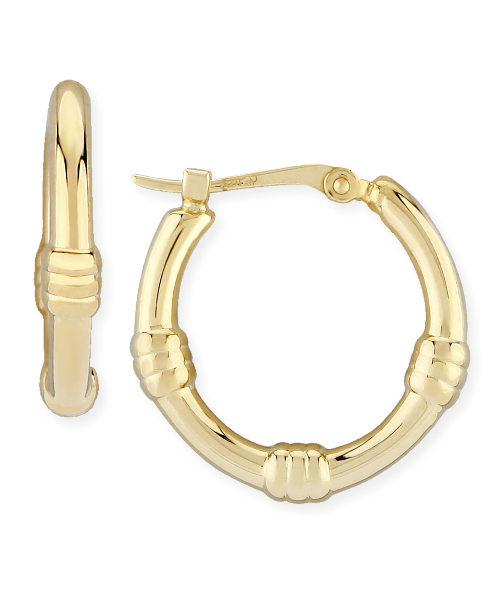 Серьги-кольца Bamboo Hoop в 14k Gold