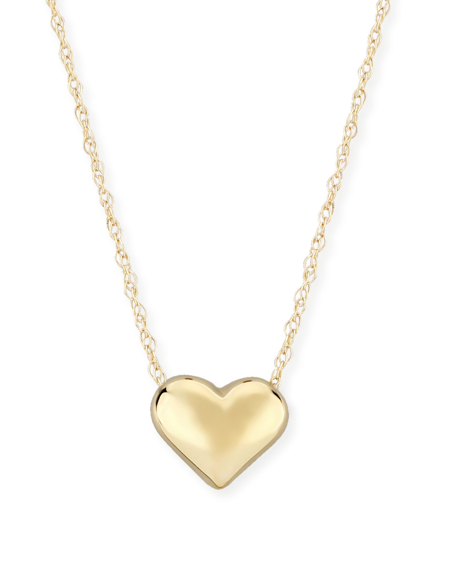 Комплект ожерелий с пухлыми сердцами в 14k Yellow Gold