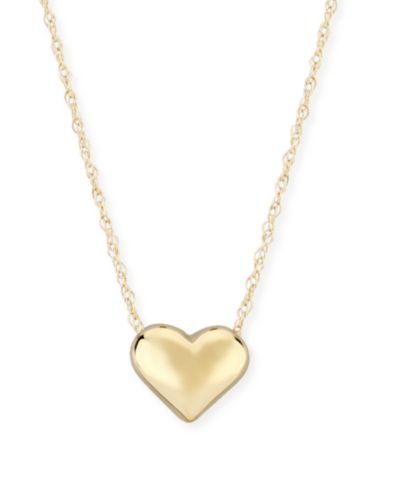 Комплект ожерелий с пухлыми сердцами в 14k Yellow Gold