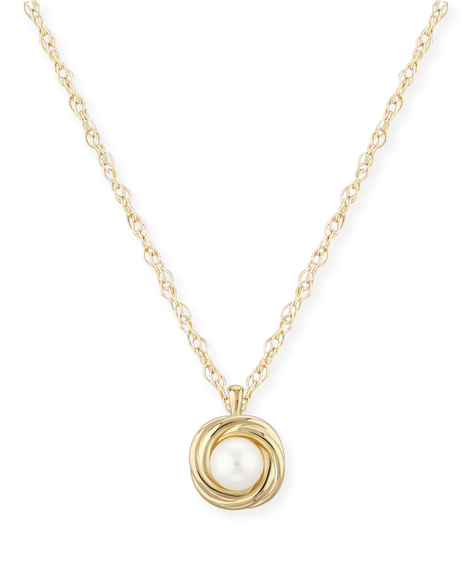 Набор ожерелье Love Knot Pearl (5 mm) в 14k Gold