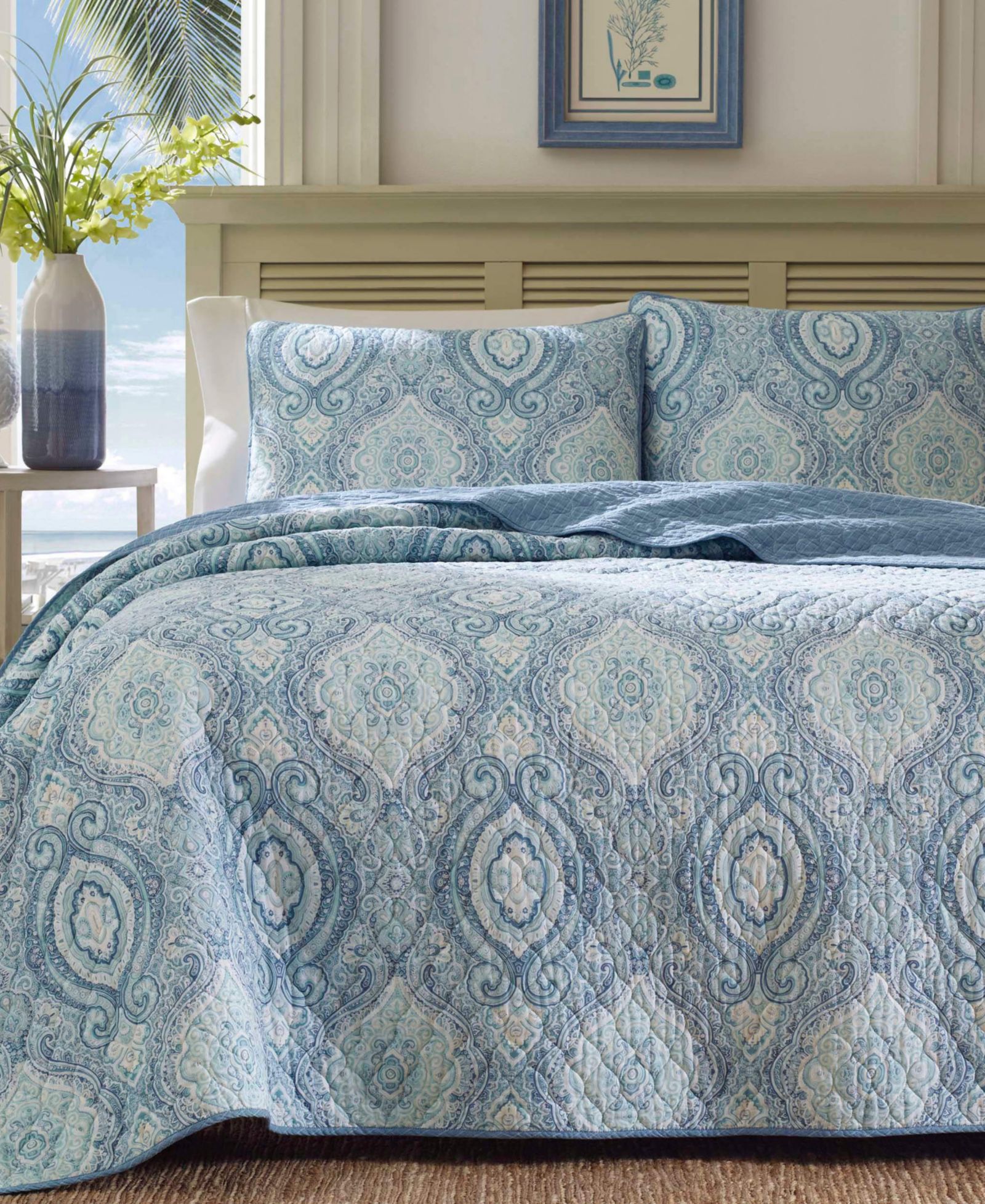 Комплект постельного белья Tommy Bahama Turtle Cove Cotton Reversible 2 Piece Quilt Set, Twin