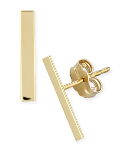 Серьги-гвоздики Flat Bar из 14k желтого или розового золота