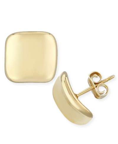 Серьги-гвоздики Dapped Square Stud из золота 14k (10mm)