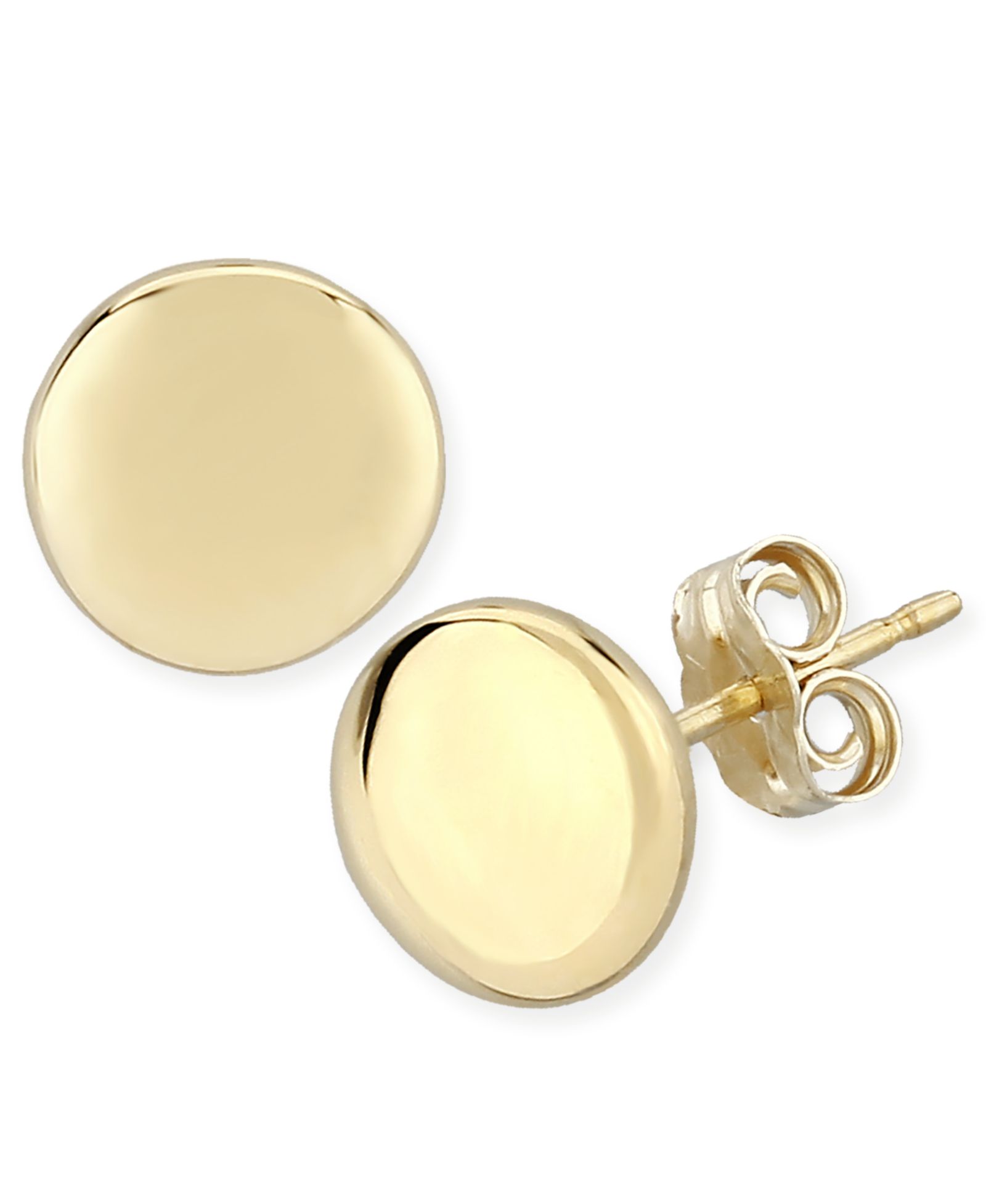 Набор круглых серьг-гвоздик из золота 14k (8mm)