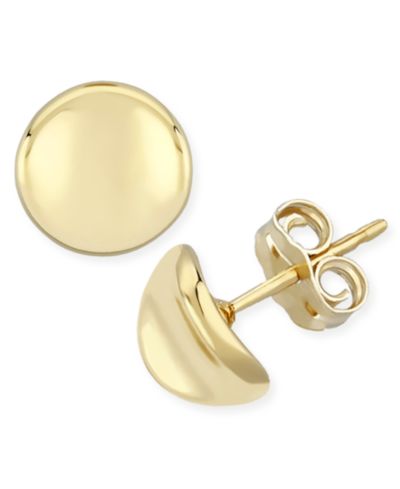 Серьги-гвоздики Dapped Disc из 14k Yellow Gold, 8mm