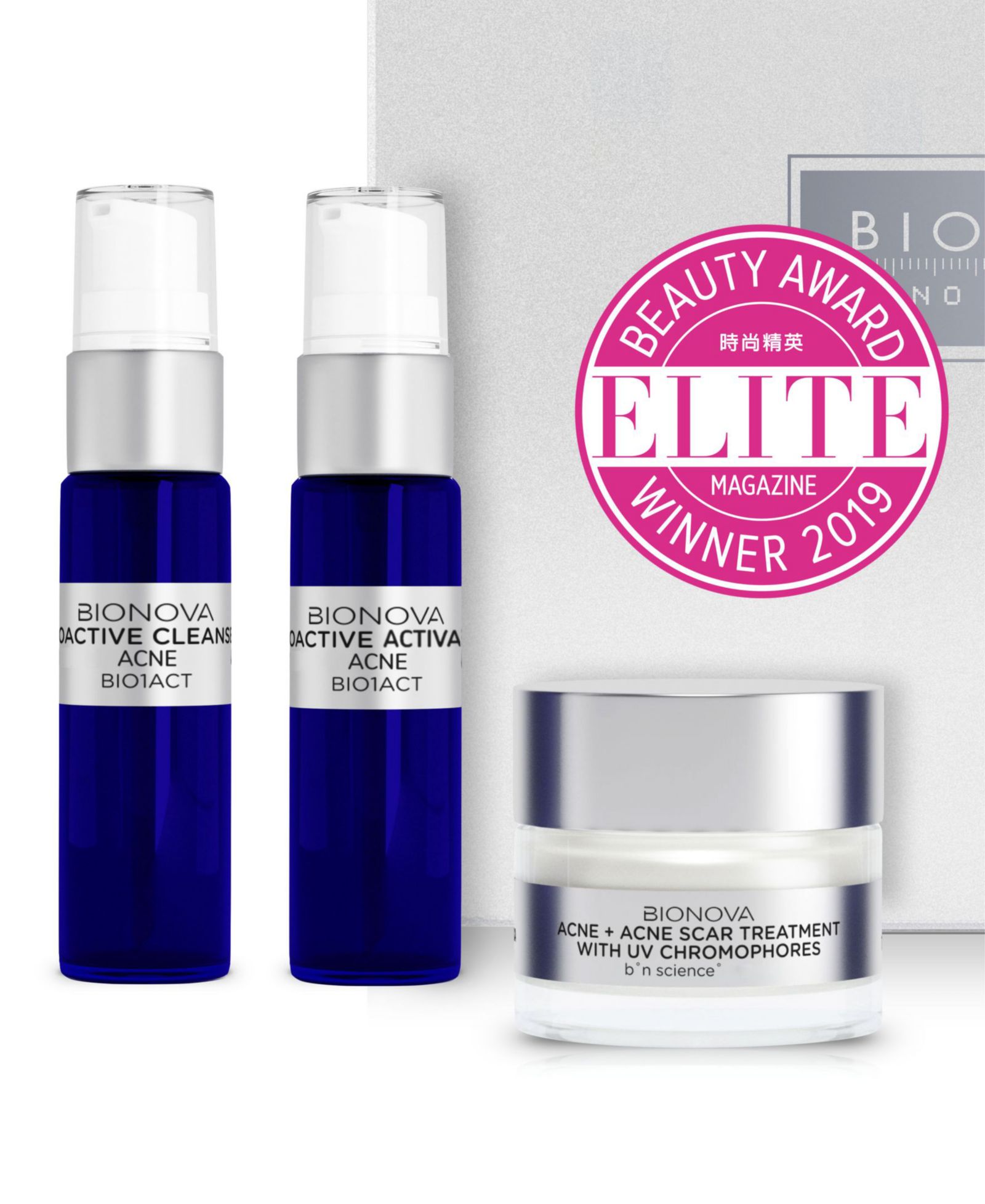 Bionova Acne + Acne Scar Discovery Collection with UV Chromophores