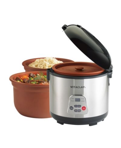 Vitaclay 2 in 1 Clay Rice and Slow Cooker, 4.2 QT