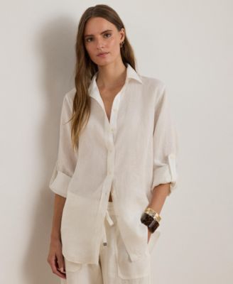 Lauren Ralph Lauren Женский Point Collar Button Placket Shirt