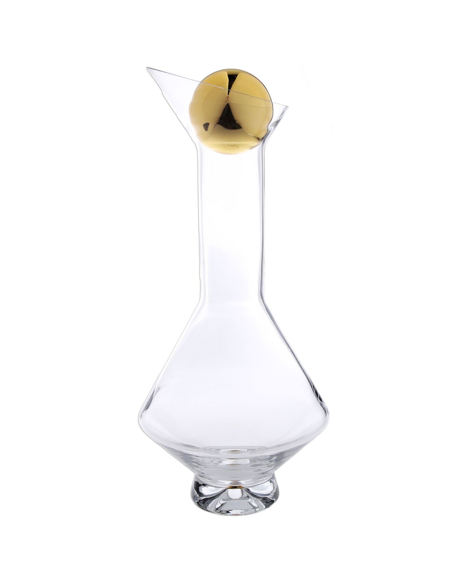 Классический стеклянный графин Classic Touch Diamond Shaped с золотистым покрытием и крышкой