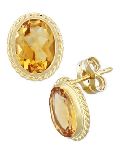 Серьги-гвоздики Gemstone Twist Gallery в 14k Gold