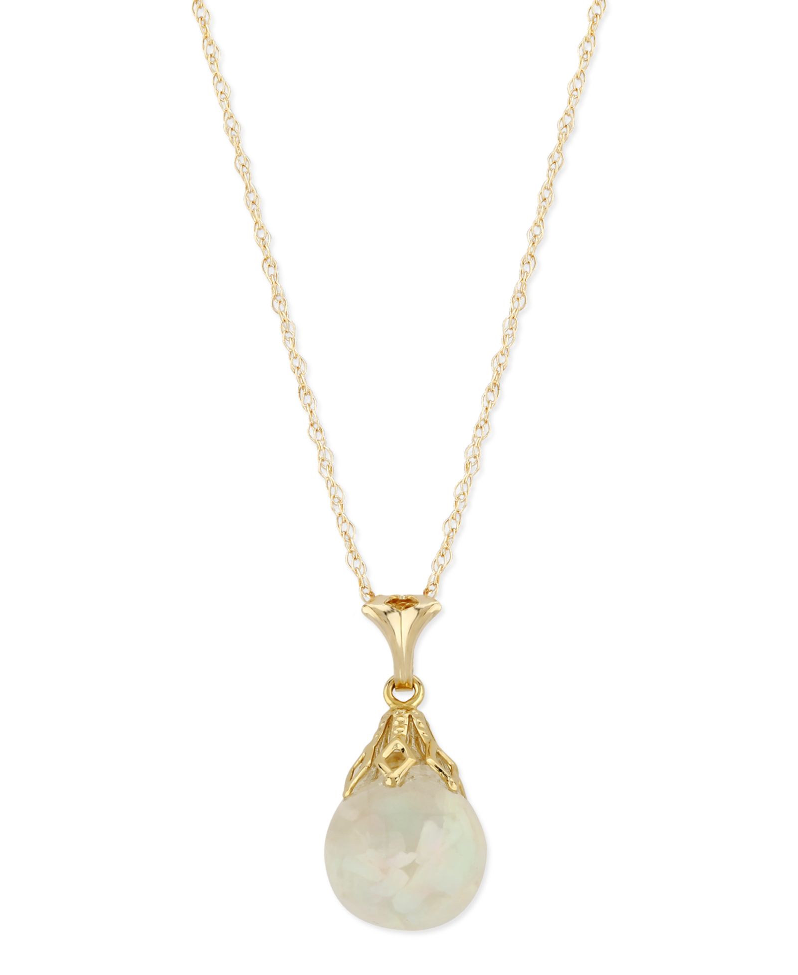 Подвеска-кулон Floating Crushed Opal (1/2 ct. t.w.) в 14k Yellow Gold
