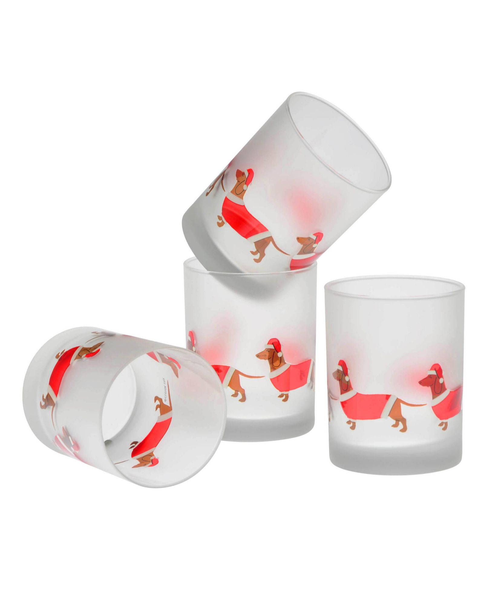 Набор из 4 стаканов Culver Santa Dachshunds DOF 14-Ounce