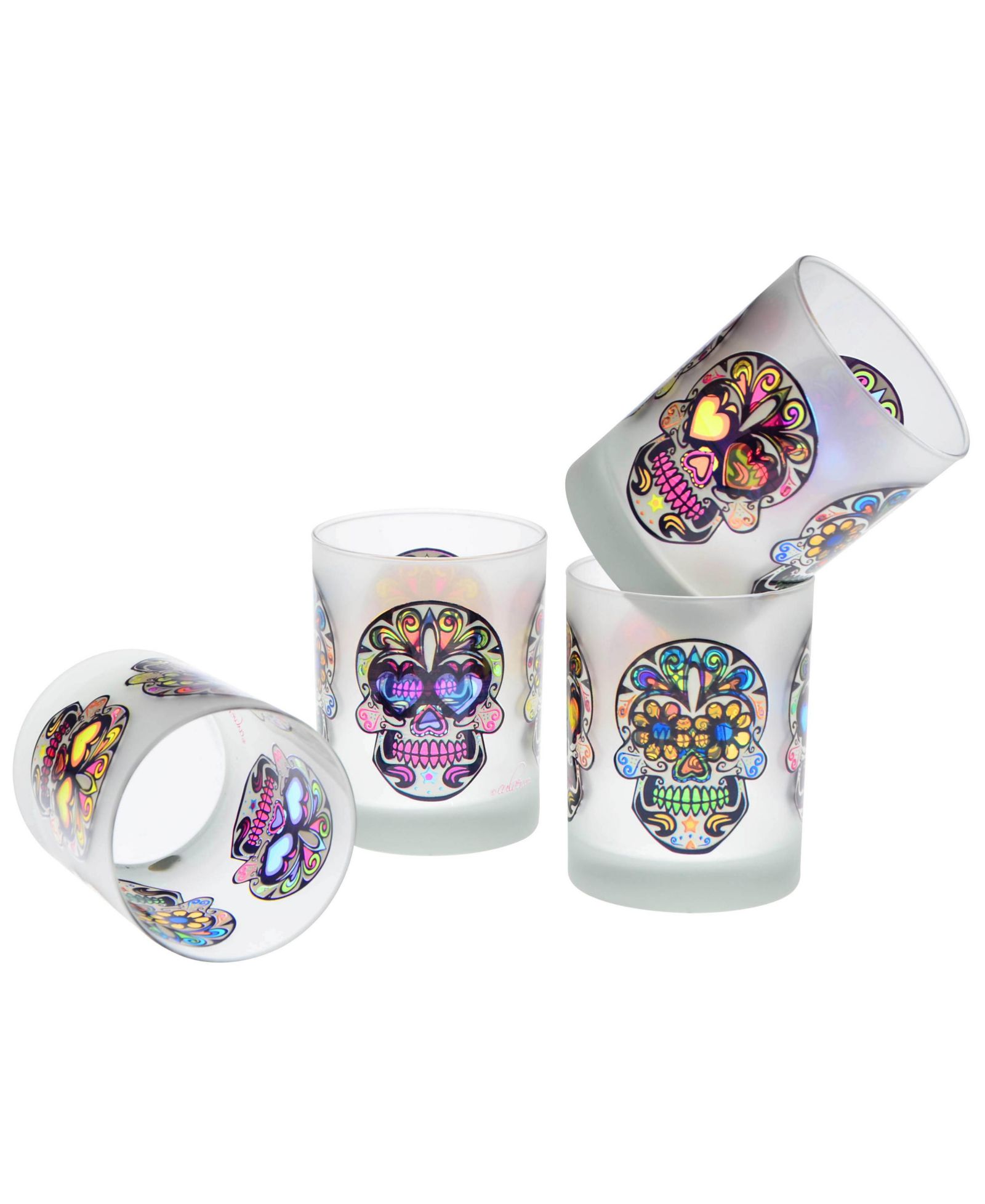 Набор стаканов Culver Sugar Skull DOF Glass 14-Ounce, 4-Piece Set