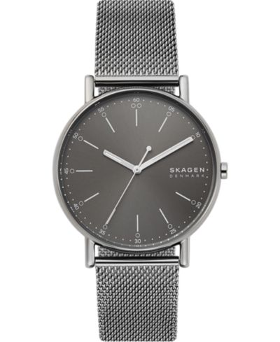 Мужские часы Skagen Men's Signatur Gunmetal Stainless Steel Mesh Bracelet Watch 40mm