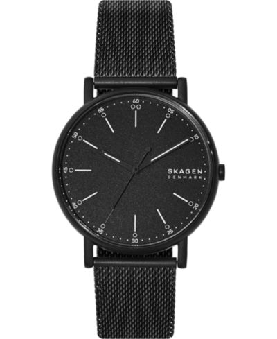 Skagen Мужские часы Signatur Black Stainless Steel Mesh Bracelet 40mm