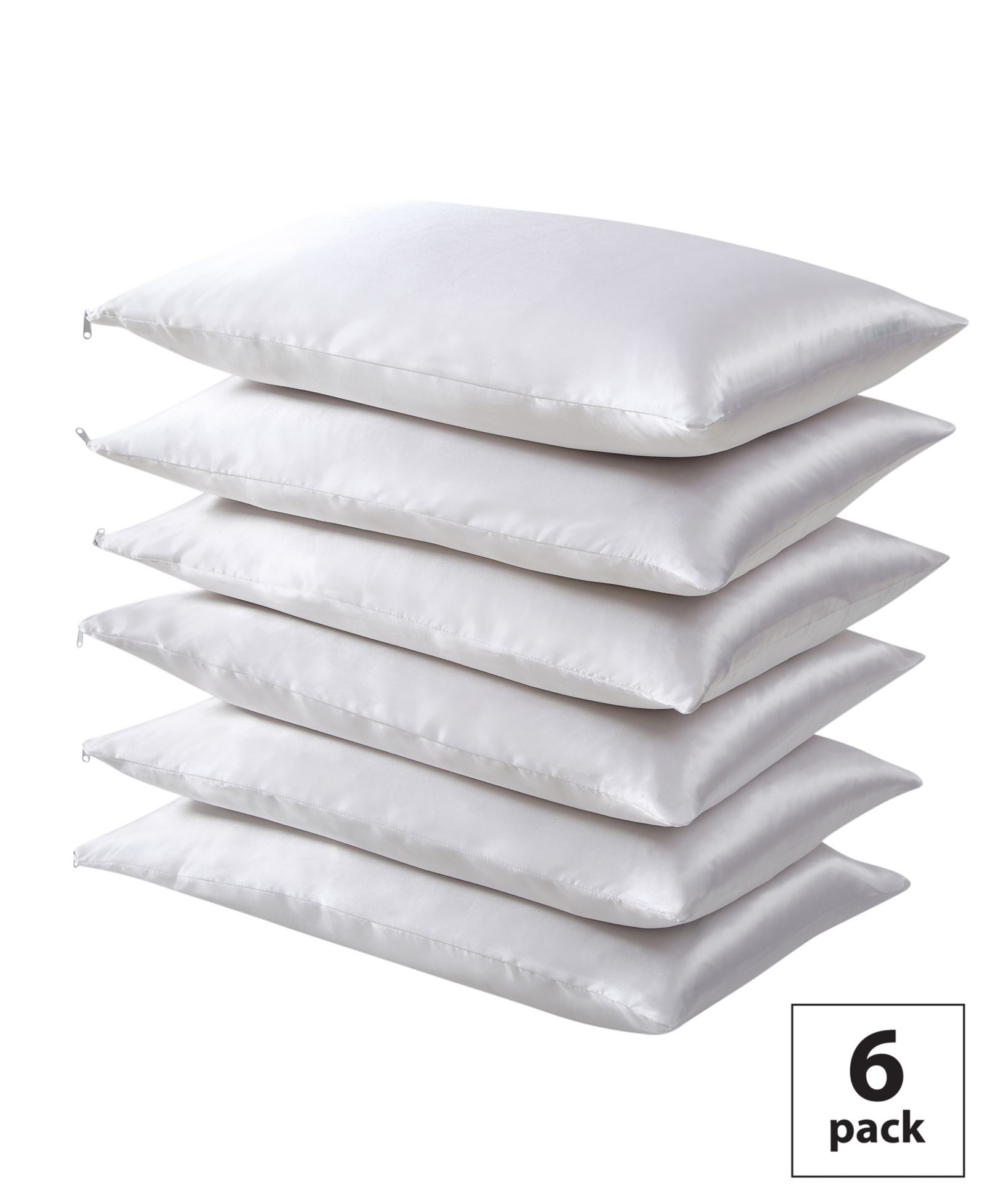 Fresh Ideas Satin Hair Keeper 6-Pack Pillow Protectors, Standard