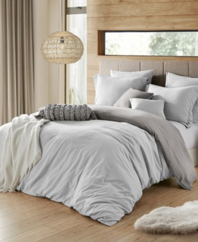 Cathay Home Inc. Ultra Soft Reversible Crinkle Duvet Cover Set, Twin/Twin XL
