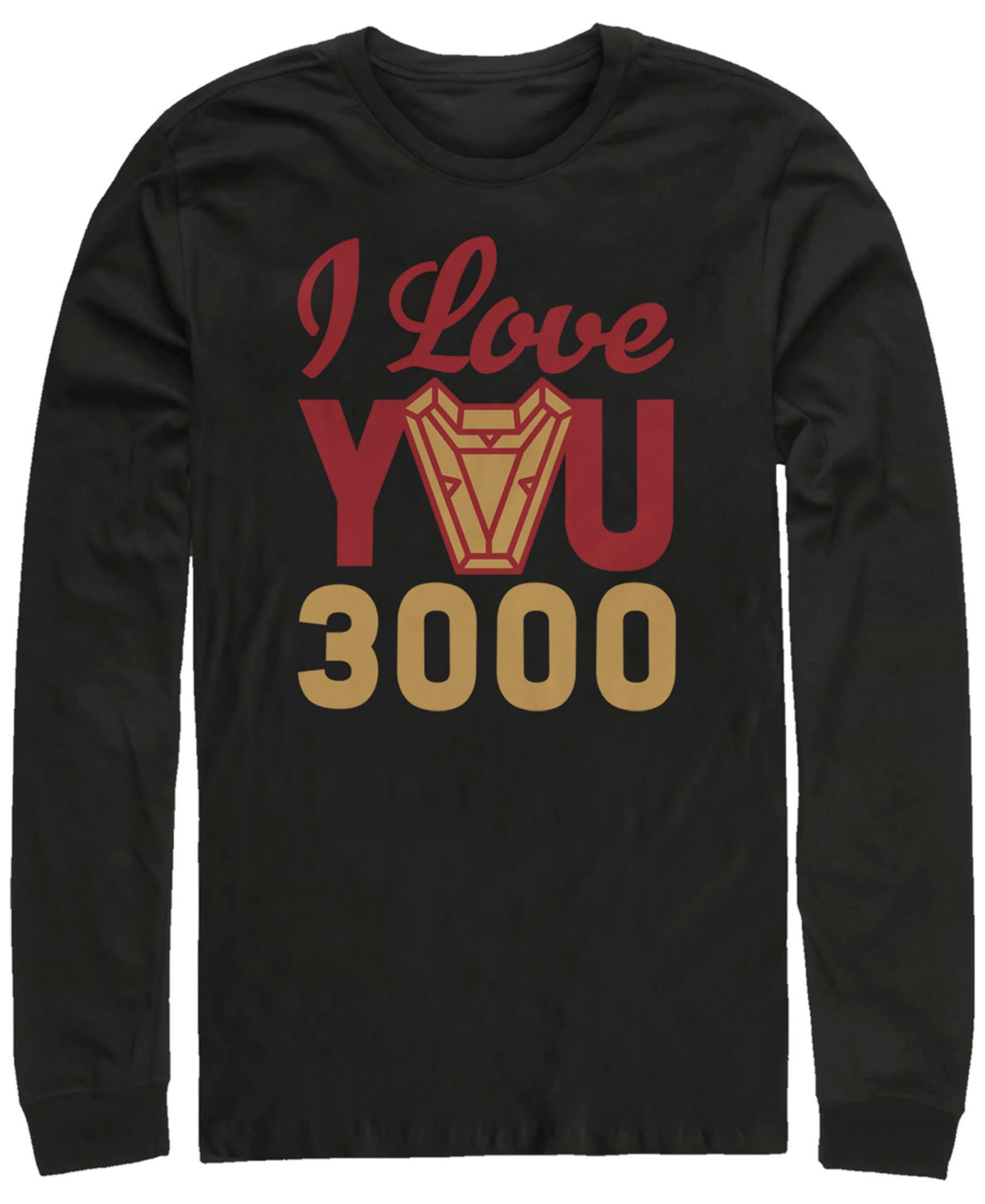 Мужская футболка Marvel Avengers Endgame I Love You 300 Arc Reactor с длинным рукавом