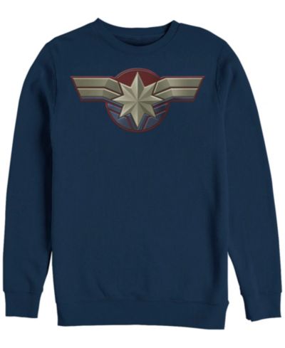 Marvel Men's Captain Marvel Chest Logo Costume, Crewneck Fleece