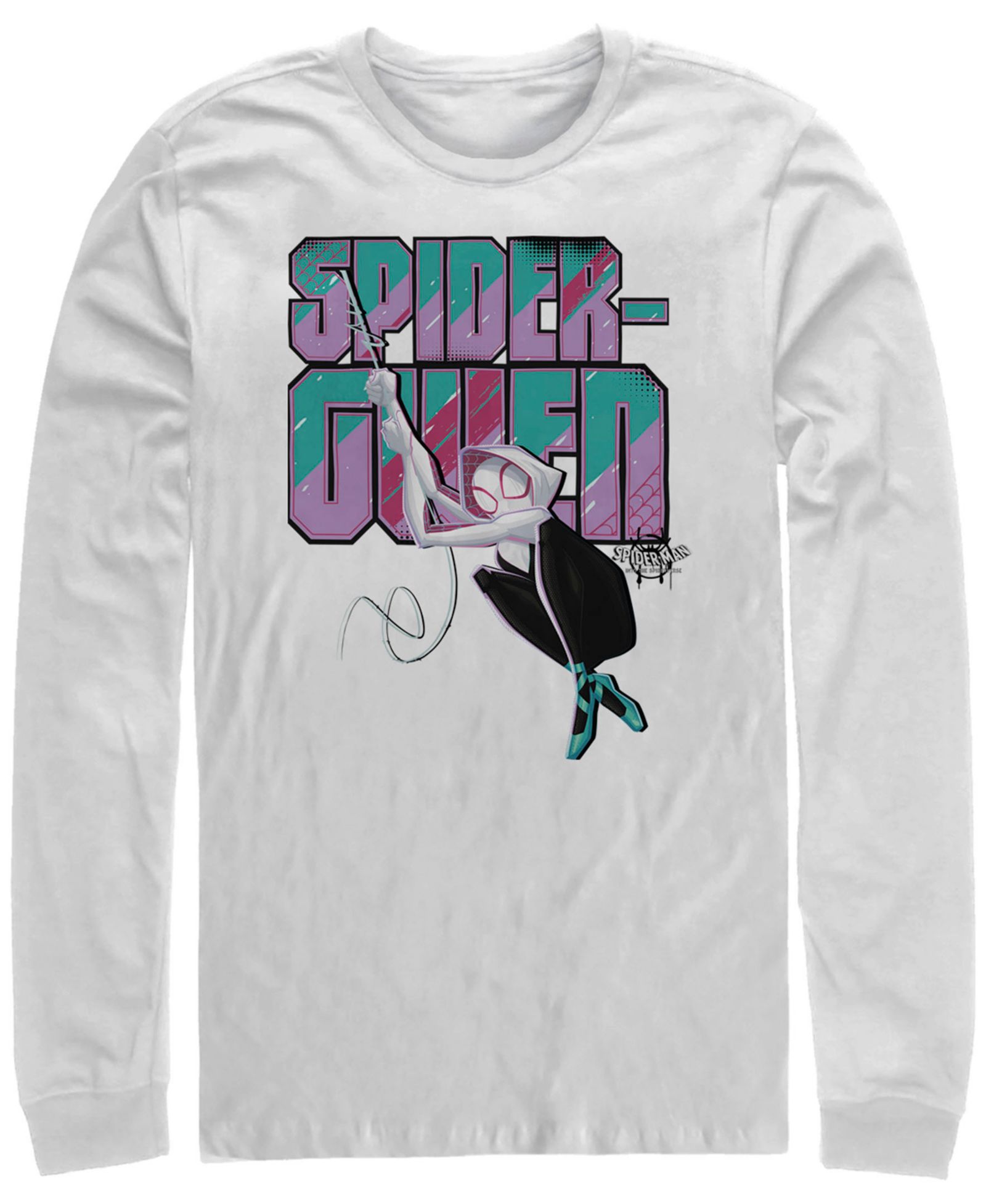 Мужская футболка Marvel Spider-Man Into the Spider-Verse Spider-gwen Swinging с длинным рукавом