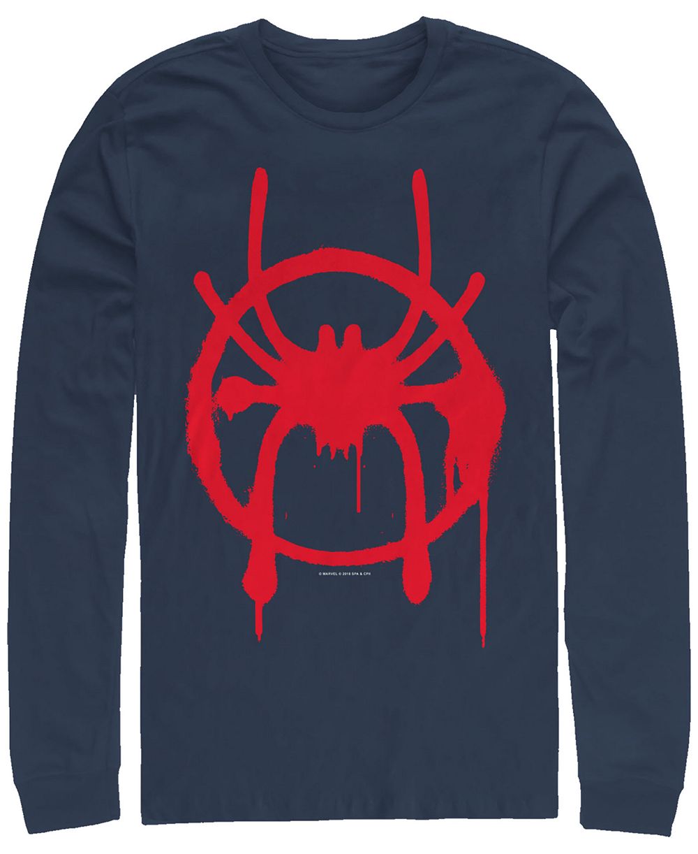 Мужская футболка Marvel Spider-Man Into the Spider-Verse Miles Morales Chest Logo с длинным рукавом