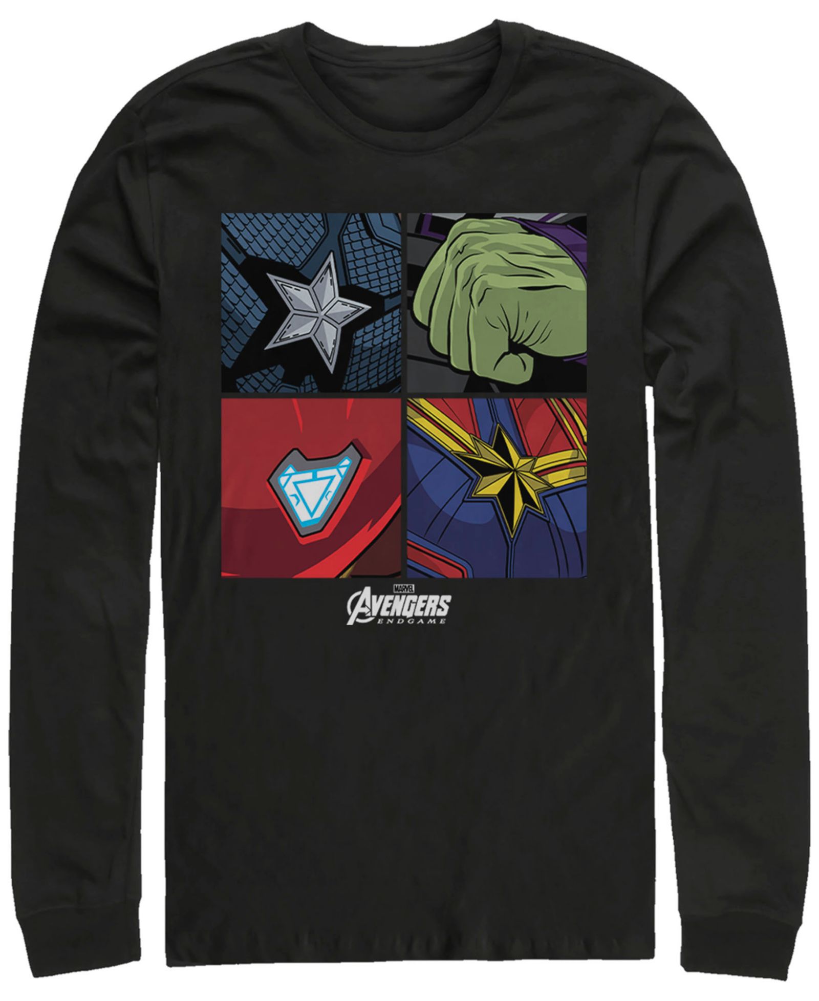 Мужская футболка Marvel Avengers Endgame Box Up Hero Logos Long Sleeve