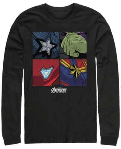 Мужская футболка Marvel Avengers Endgame Box Up Hero Logos Long Sleeve