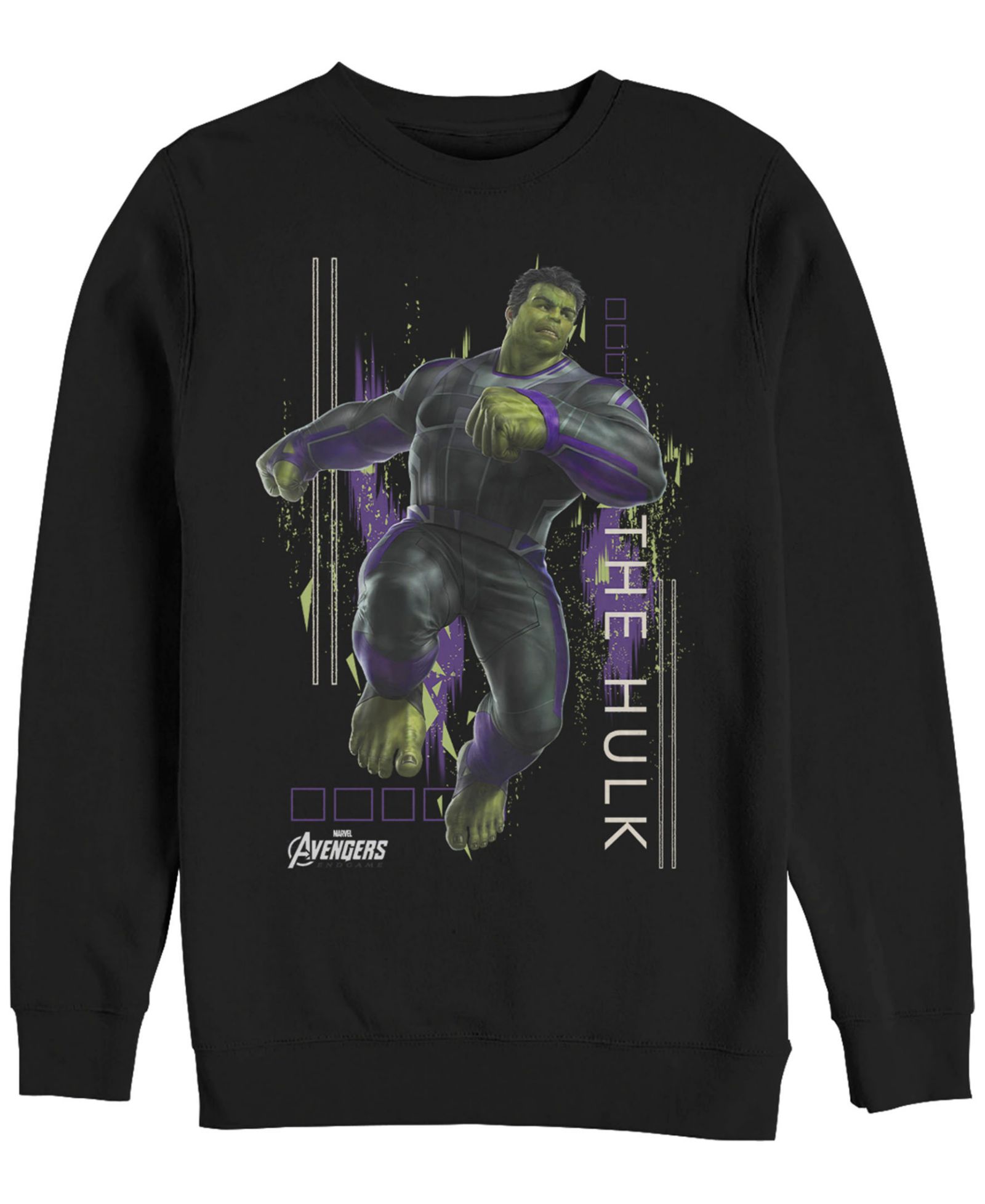 Marvel Men's Avengers Endgame Hulk Action Pose, Crewneck Fleece
