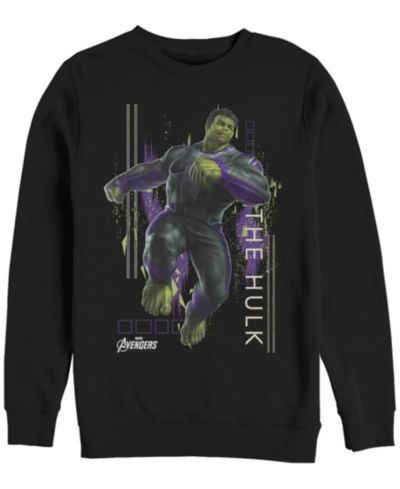 Мужской флисовый свитшот Marvel Avengers Endgame Hulk Action Pose, с круглым вырезом