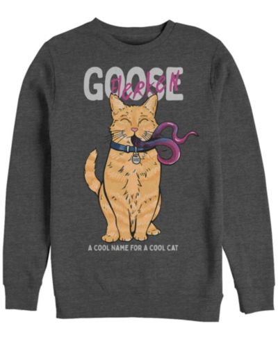 Marvel Men's Captain Marvel Goose Flerken Cool Cat Name, Crewneck Fleece