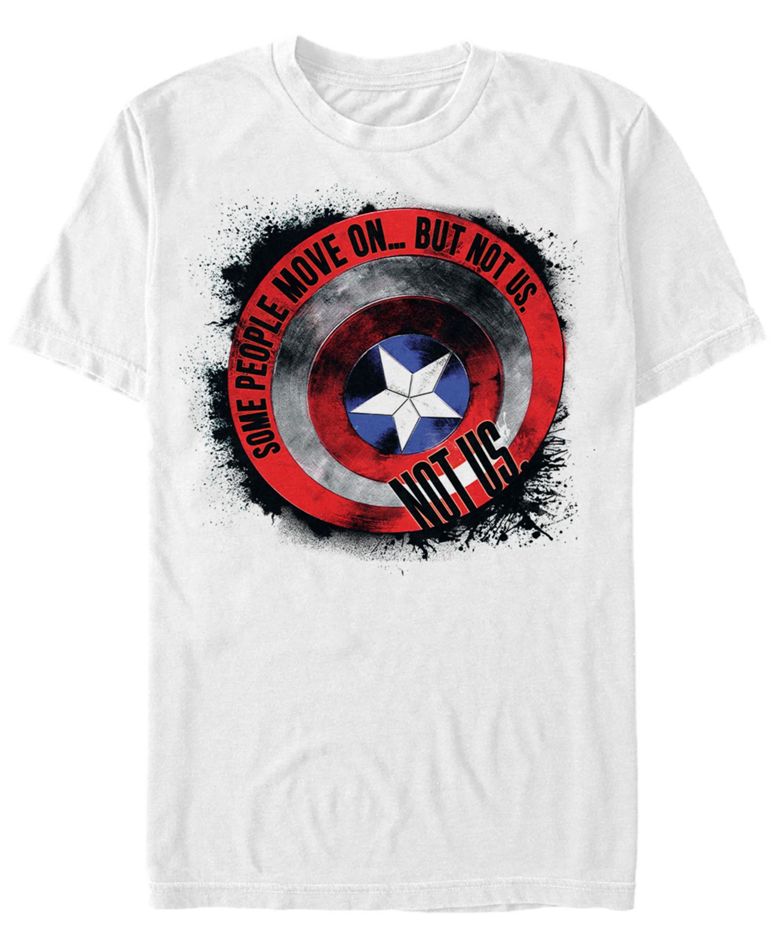 Футболка Marvel Men's Avengers Endgame Captain America Ink Shield с коротким рукавом