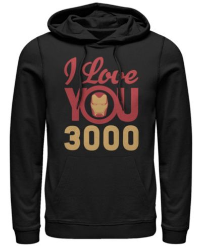 Marvel Men's Avengers Endgame Iron Man Face I Love You 3000, Pullover Hoodie