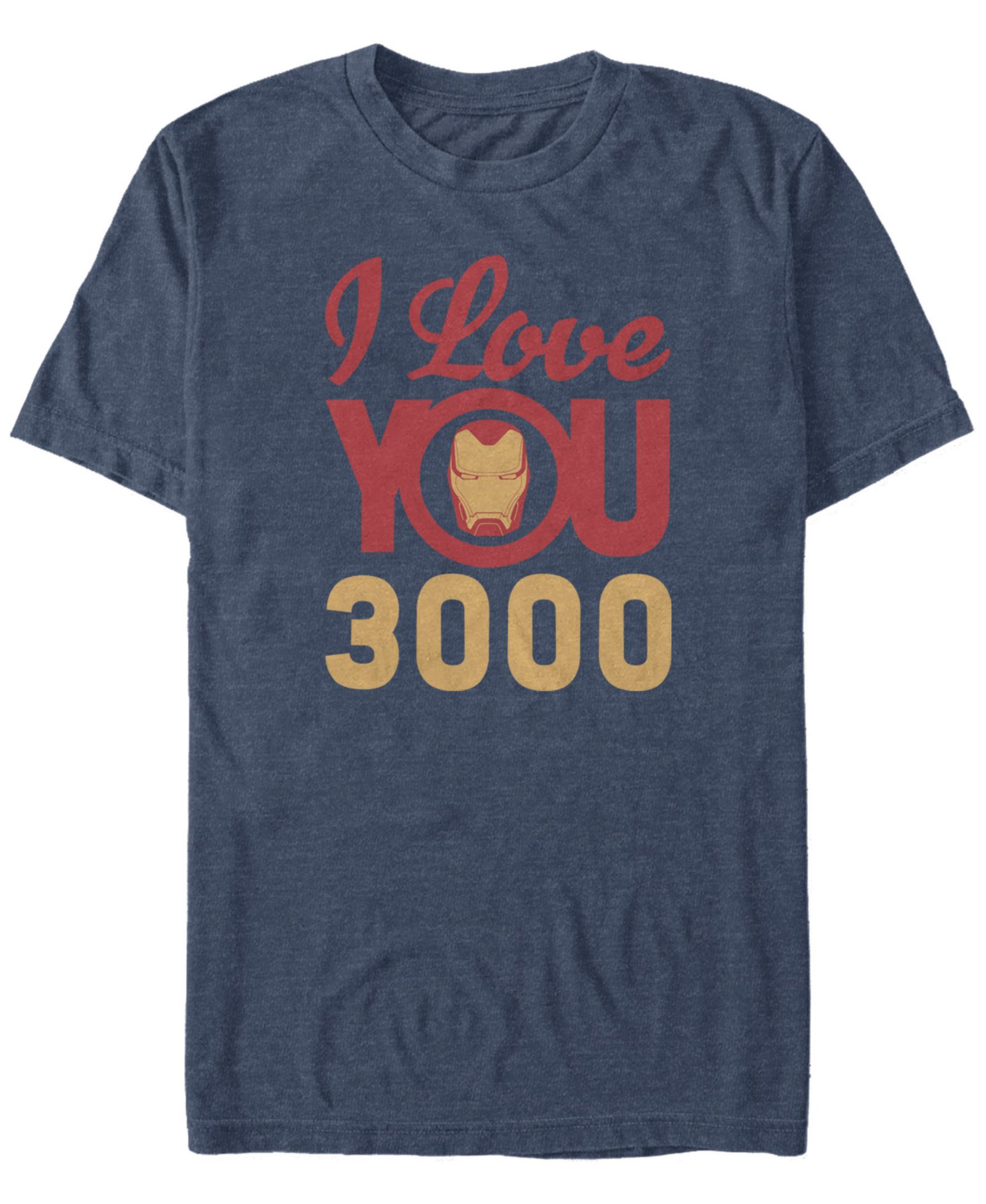 Marvel Men's Avengers Endgame Iron Man Face I Love You 3000, Short Sleeve T-shirt