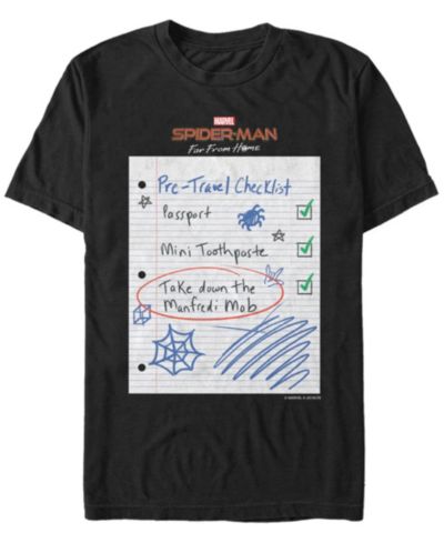 Мужская футболка Fifth Sun Marvel Spider-Man Far From Home Travel Checklist Short Sleeve