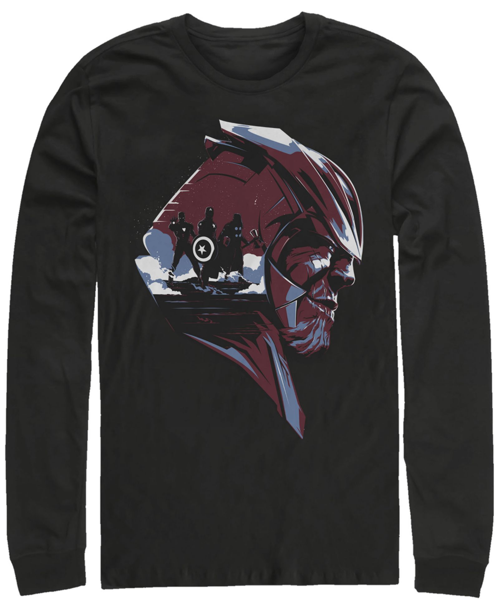 Футболка Marvel Men's Avengers Endgame Thanos Helmet Scene, Long Sleeve