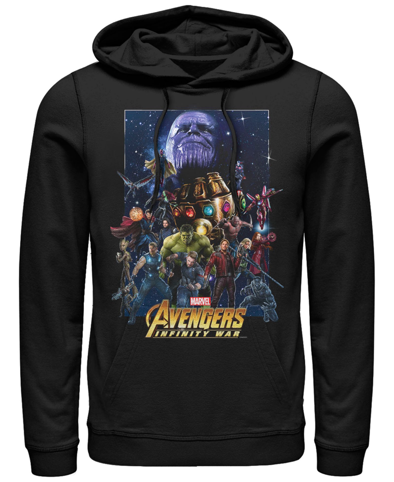 Мужской худи с принтом Marvel Avengers Infinity War Big Face Thanos