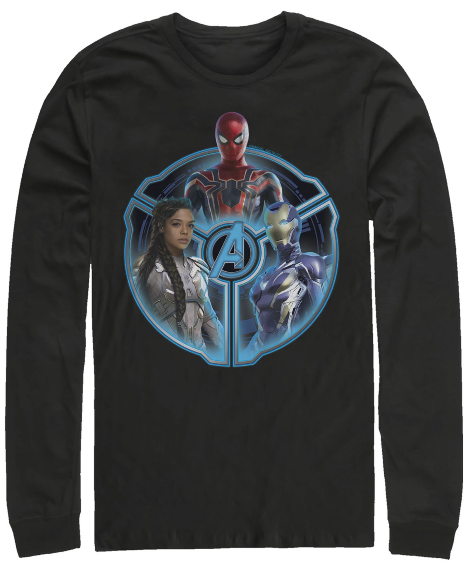 Мужская футболка Marvel Avengers Endgame Triple Hero Wheel с длинным рукавом