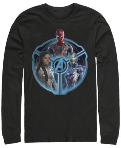 Мужская футболка Marvel Avengers Endgame Triple Hero Wheel с длинным рукавом