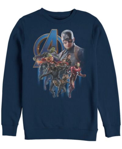Мужская флисовая толстовка Marvel Avengers Endgame Captain America Group, Crewneck