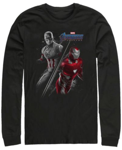 Мужская футболка Marvel Avengers Endgame Iron Man Captain America, с длинным рукавом