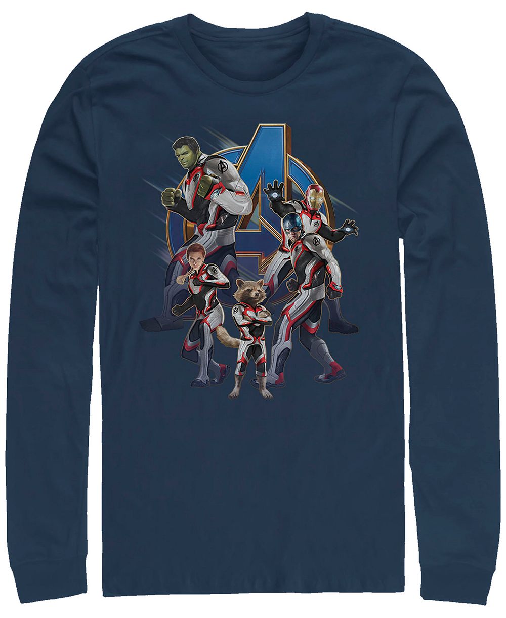 Мужская футболка Marvel Avengers Endgame Suit Group с длинным рукавом